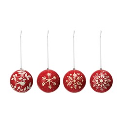 Scandi Red&WhiteXmasdecorationsSetOf4 £6.99