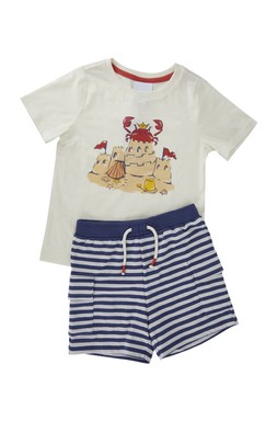 TK Maxx - Kids - blue stripes shorts & printed t.shirt &pound;12.99 (RRP &pound;XX)