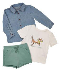 TK Maxx Kids denim shirt & green short set £12.99
