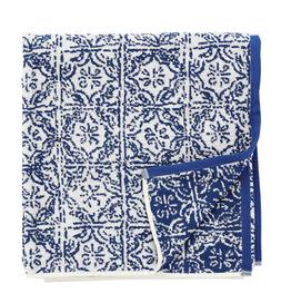 Navy Patterned Towel