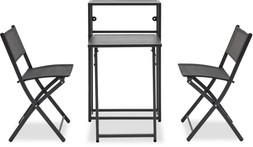 Maple Folding Bistro Set, Charcoal Grey