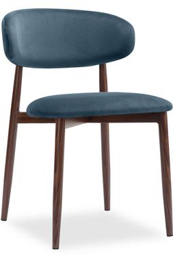 Halston Dining Chair, Dust Blue Sustainable Velvet