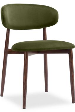 Halston Dining Chair, Olive Green Sustainable Velvet