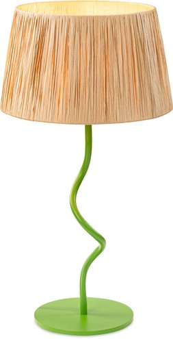 Stanmore Table Lamp, Raffia & Verde Green