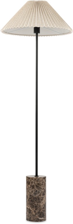 Danika Pleated Shade Floor Lamp, Linen & Brown Marble