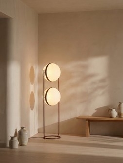 Bodie Floor Lamp | Opal Glass & Rust Red