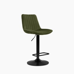 Barker Adjustable Stool | Olive Green Sustainable Velvet & Black
