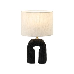 Ashby Table Lamp Natural Linen & Black £69