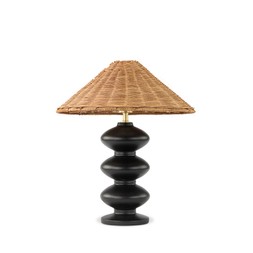 Reagan Table Lamp Natural Rattan & Black £149