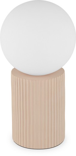 Allegra Ribbed Table Lamp, Taupe