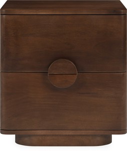 Claude 2 Drawer Bedside Table, Dark Mango Wood