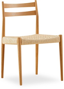 Caleb Wooden Dining Chair, Natural Weave & Oak