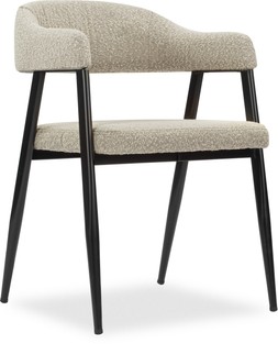 Presley Carver Dining Chair, Speckled Stone Sustainable Boucle