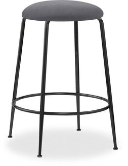 Regent Kitchen Stool, Grey Sustainable Velvet & Black