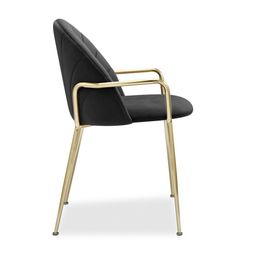 Sylvia Carver Dining Chair, Ink Grey Sustainable Velvet