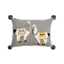 Grey Two Llama Cushion