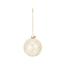 powdery pink with pearls bauble