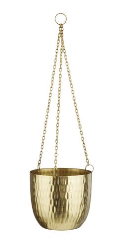 Gold Metal Hanging Plant Pot