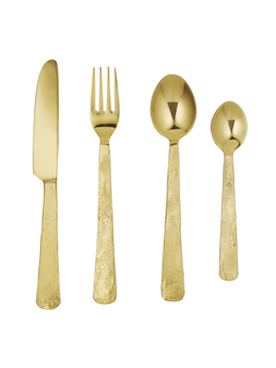 gold cutlery set gold stone like handles