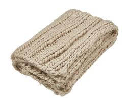 Beige Chunky Knit Throw