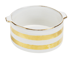 off white gold dish with handles