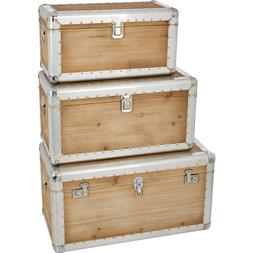 Three piece Wood and Metal Set