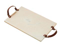 Pink Marble Tray Leather Handles