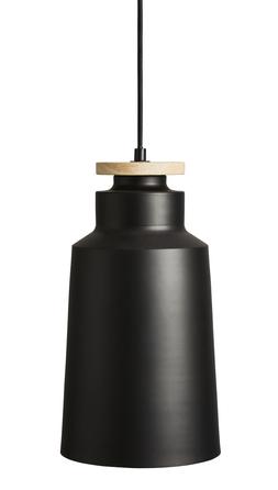 Black Metal Pendant Light Wood top