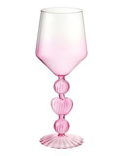 Glassware - Pink Wine Glasss with Heart Stem &pound;6.99