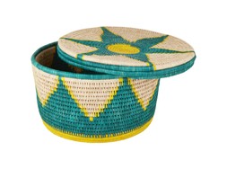 Homesense green and yellow wicker basket £12.99 (RRP £)