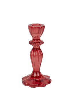 Homesense Red Glass Candle Holder &pound;5.99