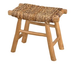 Living Room - Woven Rattan Wood Stool &pound;39.99