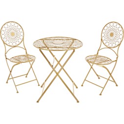 3 Piece Gold Tone Bistro Table And Chairs 79.99