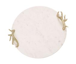 Marble Tray with Gold Antlers