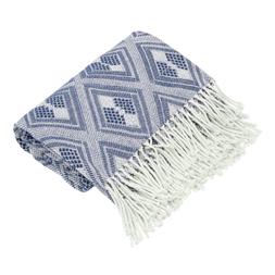 Blue and White Throw