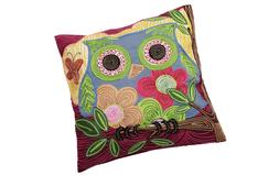 Colourful owl cushion