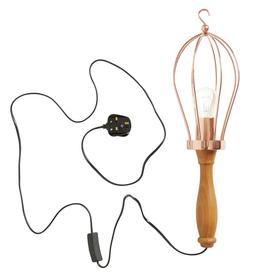 Wooden Handed Copper Wire Light