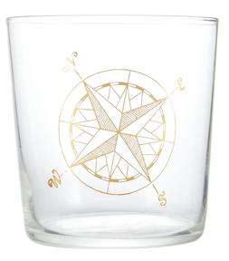 Glass Tumbler with Compass