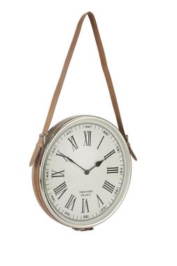 Brown Leather Hanging Clock