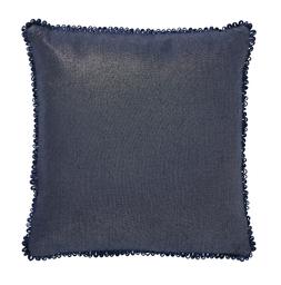 Blue Cushion with Loop Fringe