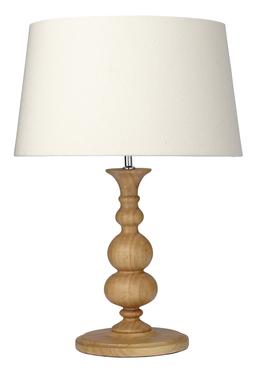 Cream & Wood Lamp