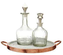 Glass Dispensers & Bronze Tray