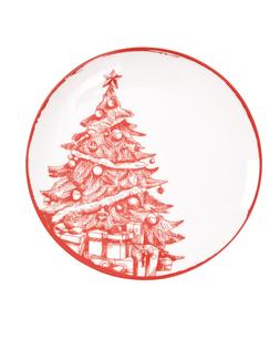 Red Christmas Tree Plate