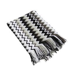 Zig Zag Black & White Throw