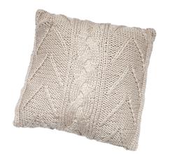 Cream Argyle Style Knit Cushion