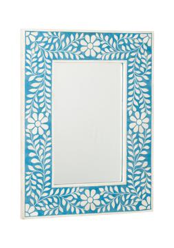 Blue Floral Framed Mirror