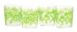 Green leaf glasses (set of 4)