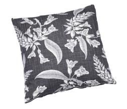 Black Cushion with White Floral Detail
