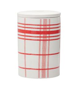 Red & White Tartan Jar