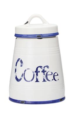 Patterned Blue Coffee Jar